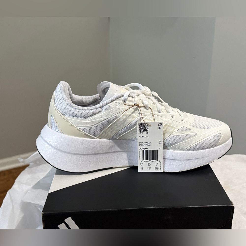 adidas Adirok Lace Up Womens Size 11 White/ Cream Sneakers Platform Shoes NIB - Picture 3 of 7